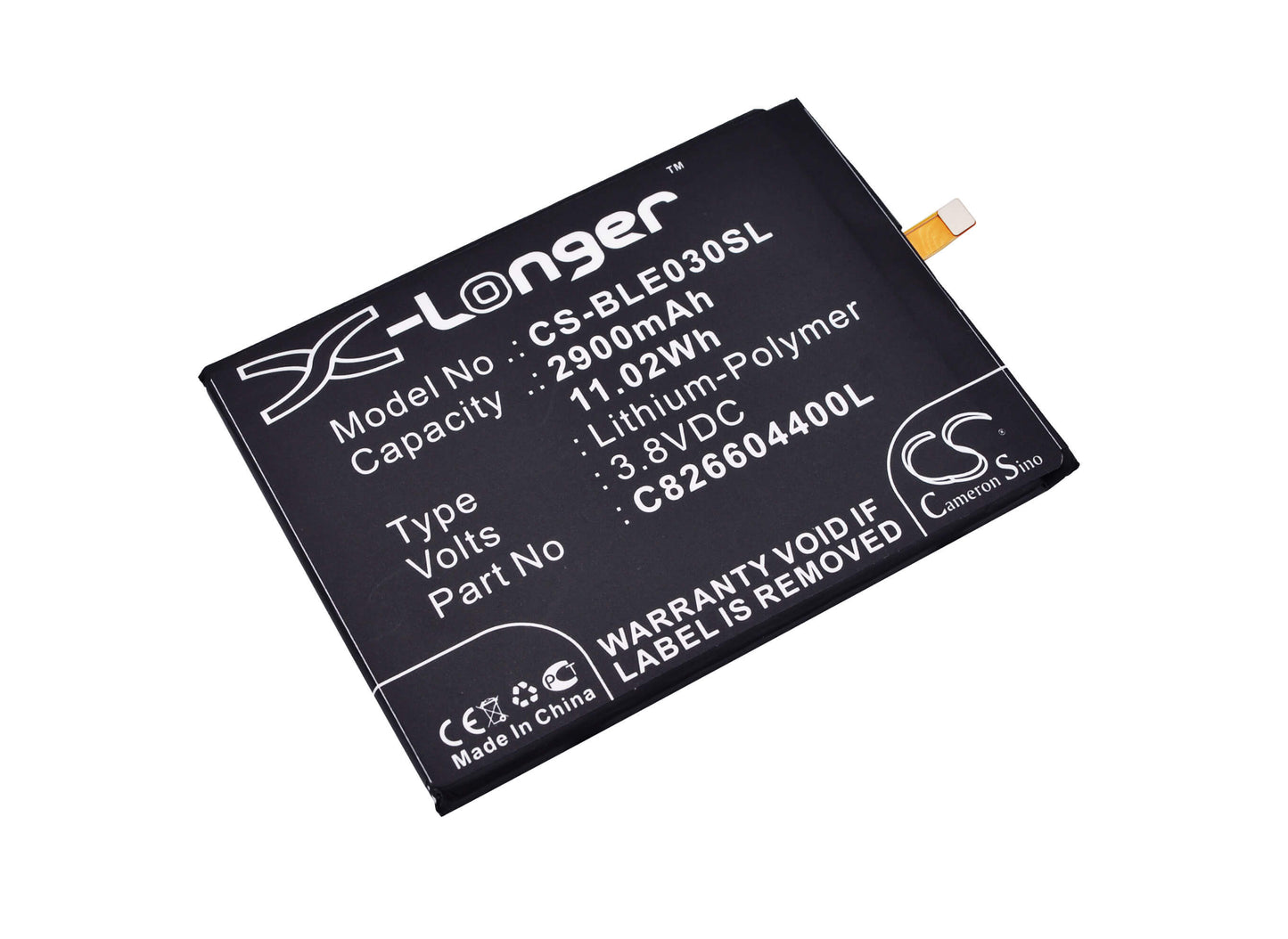 3.8V, 2900mAh, Li-Polymer Battery fits Boway, U11, 11.02Wh