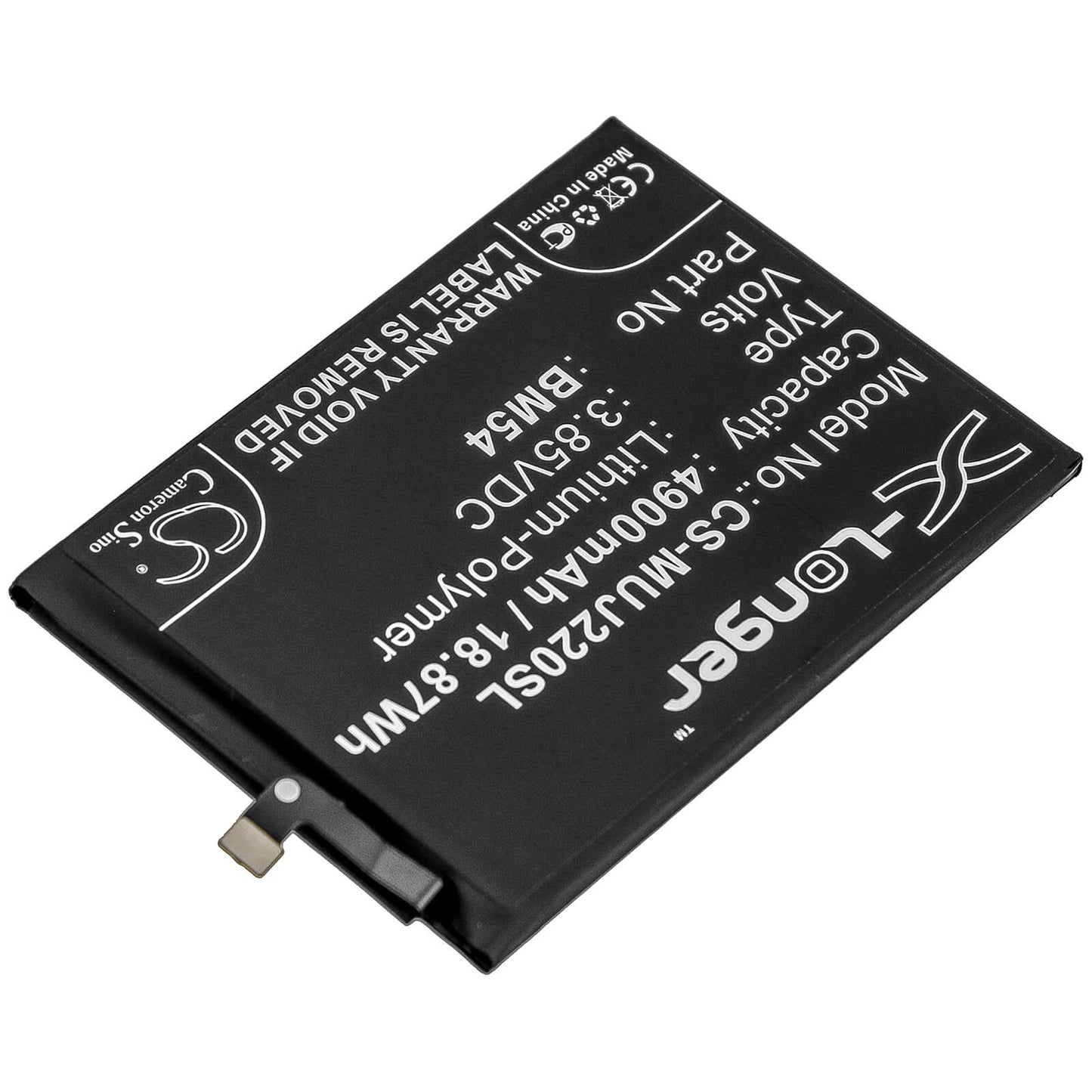 3.85V, 4900mAh, Li-Polymer Battery fits Redmi, A001xm, M2007j22c, 18.865Wh