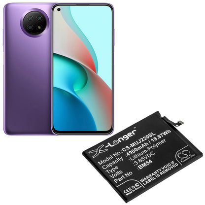3.85V, 4900mAh, Li-Polymer Battery fits Redmi, A001xm, M2007j22c, 18.865Wh