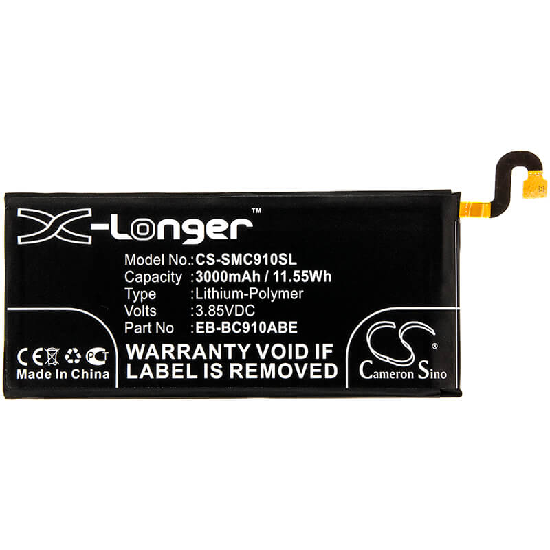 3.85V, 3000mAh, Li-Polymer Battery fits Samsung, Galaxy C10 Pro, Galaxy C910, 11.55Wh