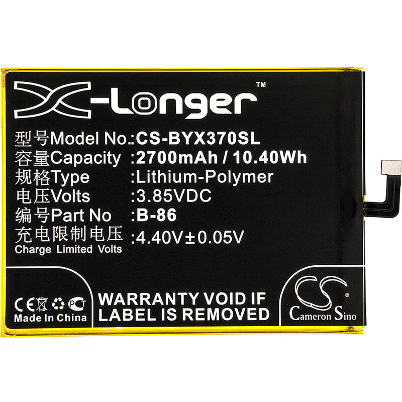 3.85V, 2700mAh, Li-Polymer Battery fits Vivo, Y37, Y37a, 10.395Wh