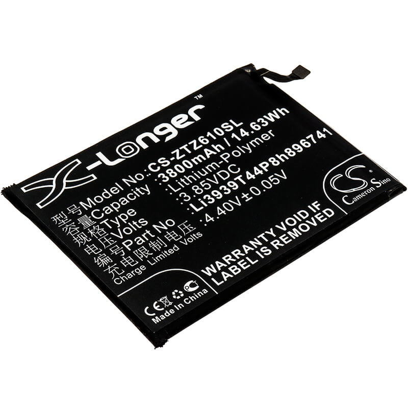 3.85V, 3800mAh, Li-Polymer Battery fits Zte, Blade Max View, Blade Max View Lte, 14.63Wh