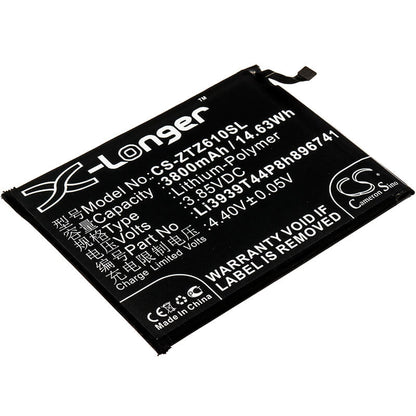 3.85V, 3800mAh, Li-Polymer Battery fits Zte, Blade Max View, Blade Max View Lte, 14.63Wh