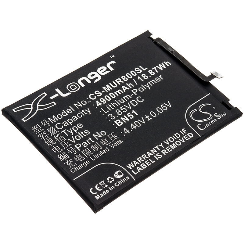 3.85V, 4900mAh, Li-Polymer Battery fits Xiaomi, M1908c3ic, M1908c3ie, 18.865Wh