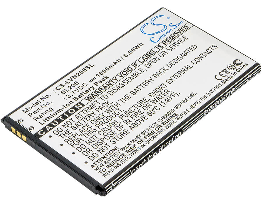 3.7V, 1800mAh, Li-ion Battery fits Lenovo, A600e, A630, 6.66Wh