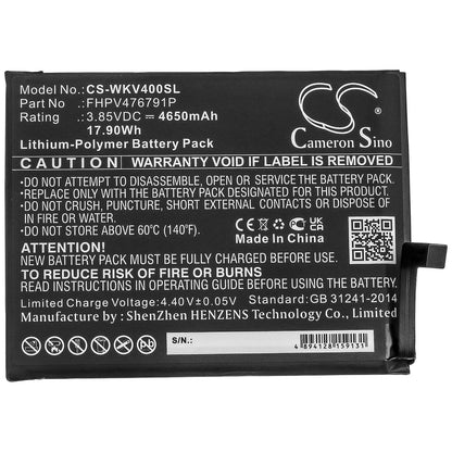 3.85V, 4650mAh, Li-Polymer Battery fits Wiko, Power U10, View 4, 17.9025Wh