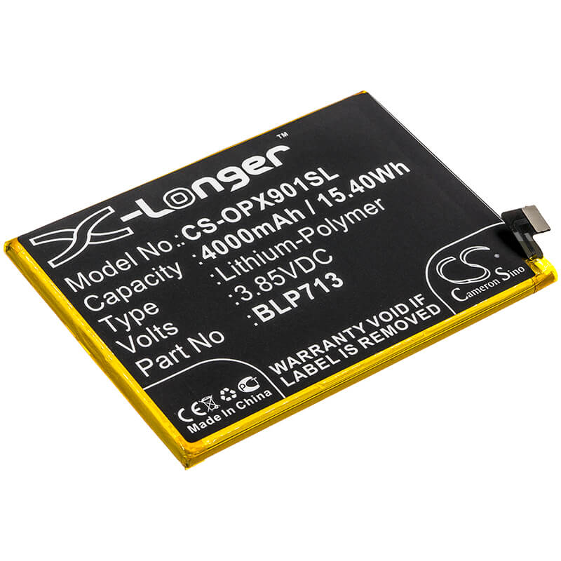 3.85V, 4000mAh, Li-Polymer Battery fits Oppo, Realme X, Rmx1901, 15.4Wh
