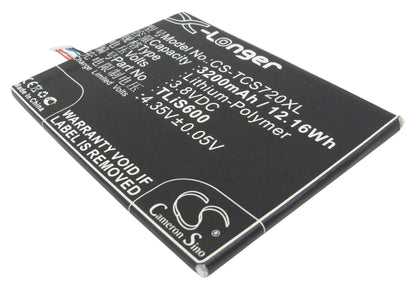 3.8V, 3200mAh, Li-Polymer Battery fits Alcatel, One Touch Flash, Ot-6042, 12.16Wh