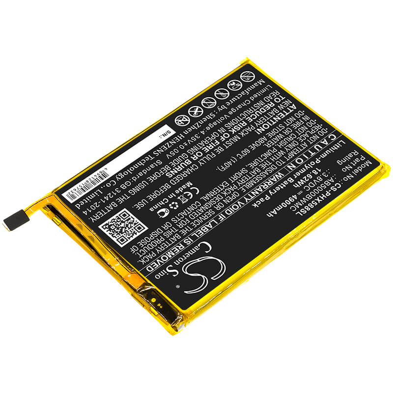 3.8V, 4900mAh, Li-Polymer Battery fits Philips, Xenium Cts386, Xenium Ctx588, 18.62Wh