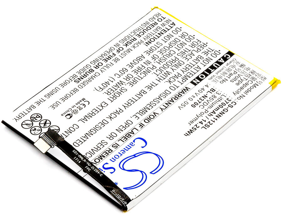 3.85V, 3700mAh, Li-Polymer Battery fits Gionee, Elife S10b, Elife S10b Dual Sim, 14.245Wh
