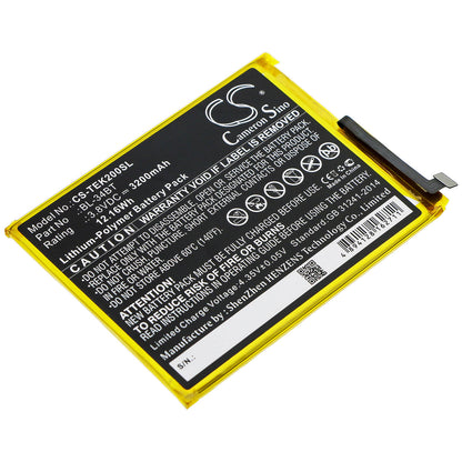 3.8V, 3200mAh, Li-Polymer Battery fits Tecno, Ka7, Ka7o, 12.16Wh