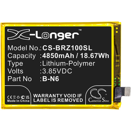 3.85V, 4850mAh, Li-Polymer Battery fits Vivo, Iqoo Z1x 5g, V2012, 18.6725Wh