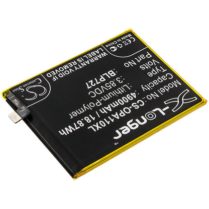 3.85V, 4900mAh, Li-Polymer Battery fits Oppo, A11x, Pchm00, 18.865Wh