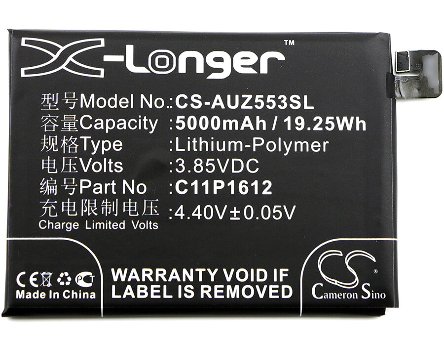 3.85V, 5000mAh, Li-Polymer Battery fits Asus, Ze553kl, Zenfone 3 Zoom, 19.25Wh