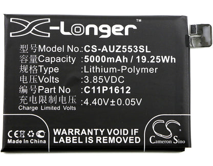 3.85V, 5000mAh, Li-Polymer Battery fits Asus, Ze553kl, Zenfone 3 Zoom, 19.25Wh