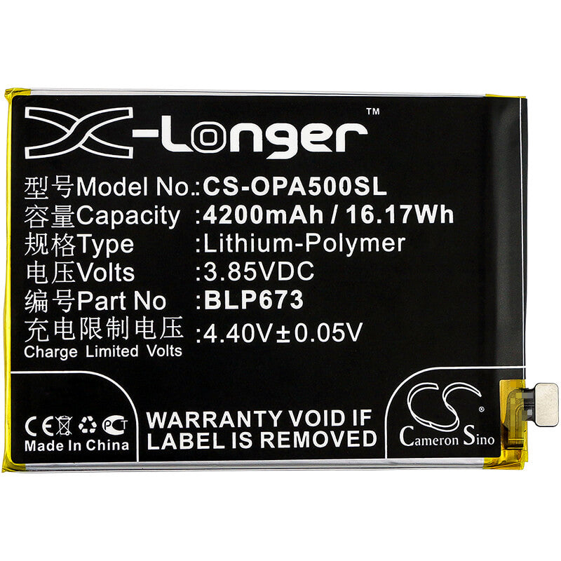 3.85V, 4200mAh, Li-Polymer Battery fits Oppo, A2 Pro, A3s, 16.17Wh