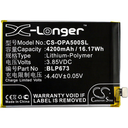 3.85V, 4200mAh, Li-Polymer Battery fits Oppo, A2 Pro, A3s, 16.17Wh