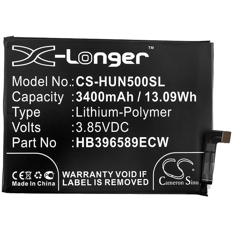 3.85V, 3400mAh, Li-Polymer Battery fits Huawei, Nova 5, Nova 5 Pro, 13.09Wh