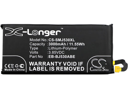 3.85V, 3000mAh, Li-Polymer Battery fits Samsung, Galaxy J5 2017, Galaxy J5 2017 Duos Td-lte, 11.55Wh