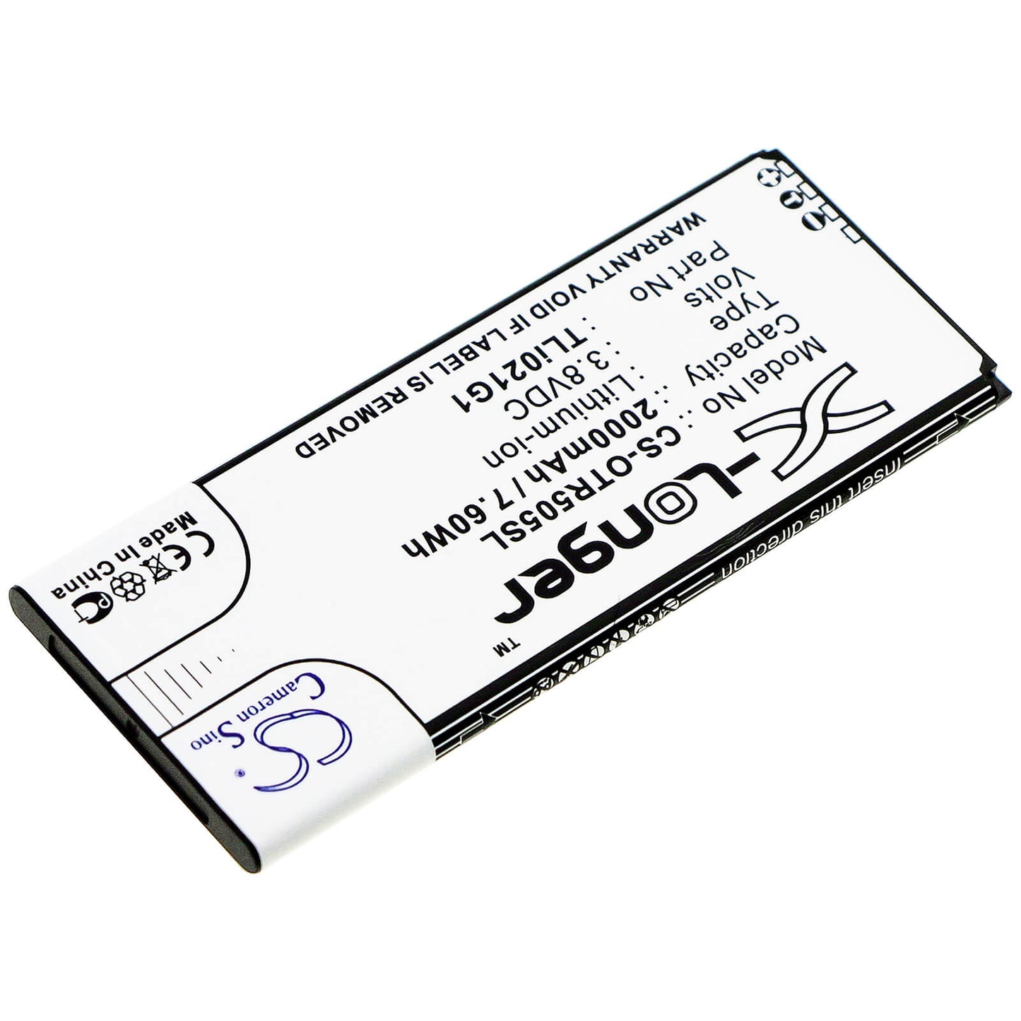 3.8V, 2000mAh, Li-ion Battery fits Alcatel, 5005r, Insight, 7.6Wh