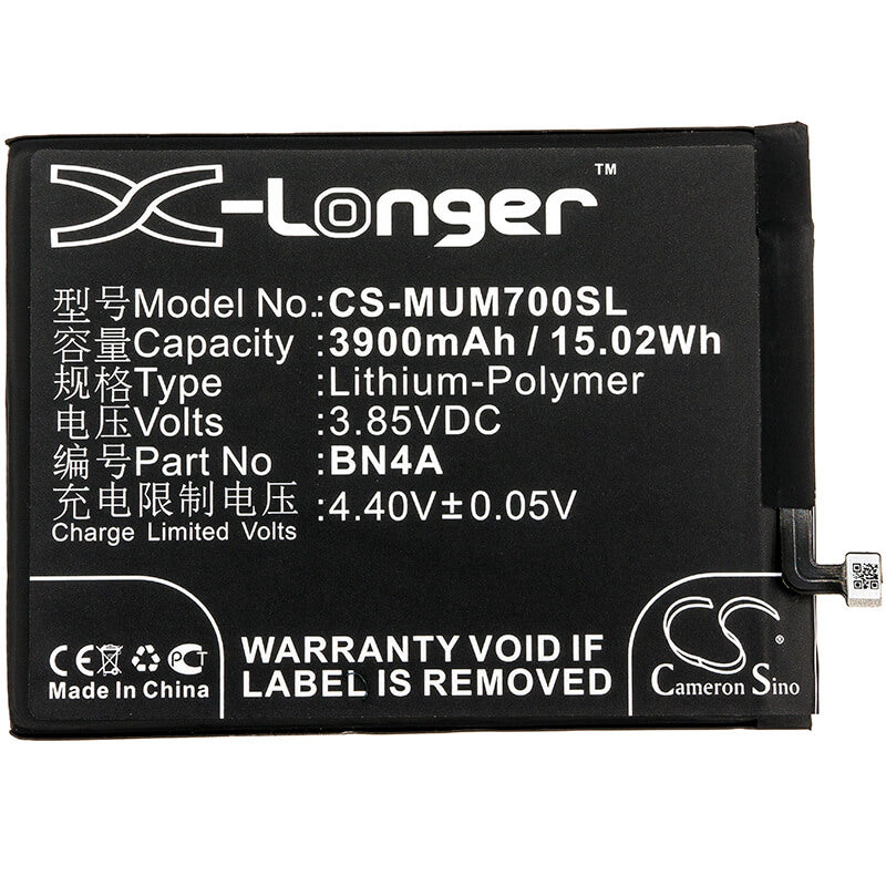 3.85V, 3900mAh, Li-Polymer Battery fits Redmi, M1901f7c, M1901f7e, 15.015Wh