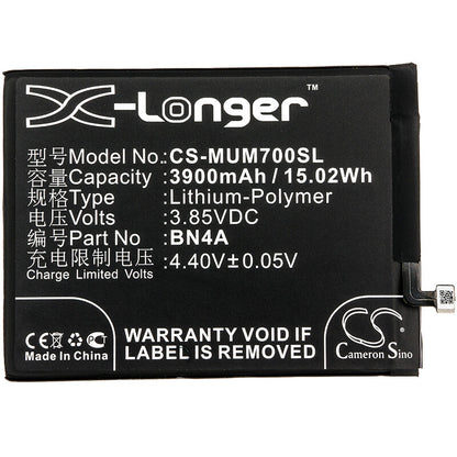 3.85V, 3900mAh, Li-Polymer Battery fits Redmi, M1901f7c, M1901f7e, 15.015Wh
