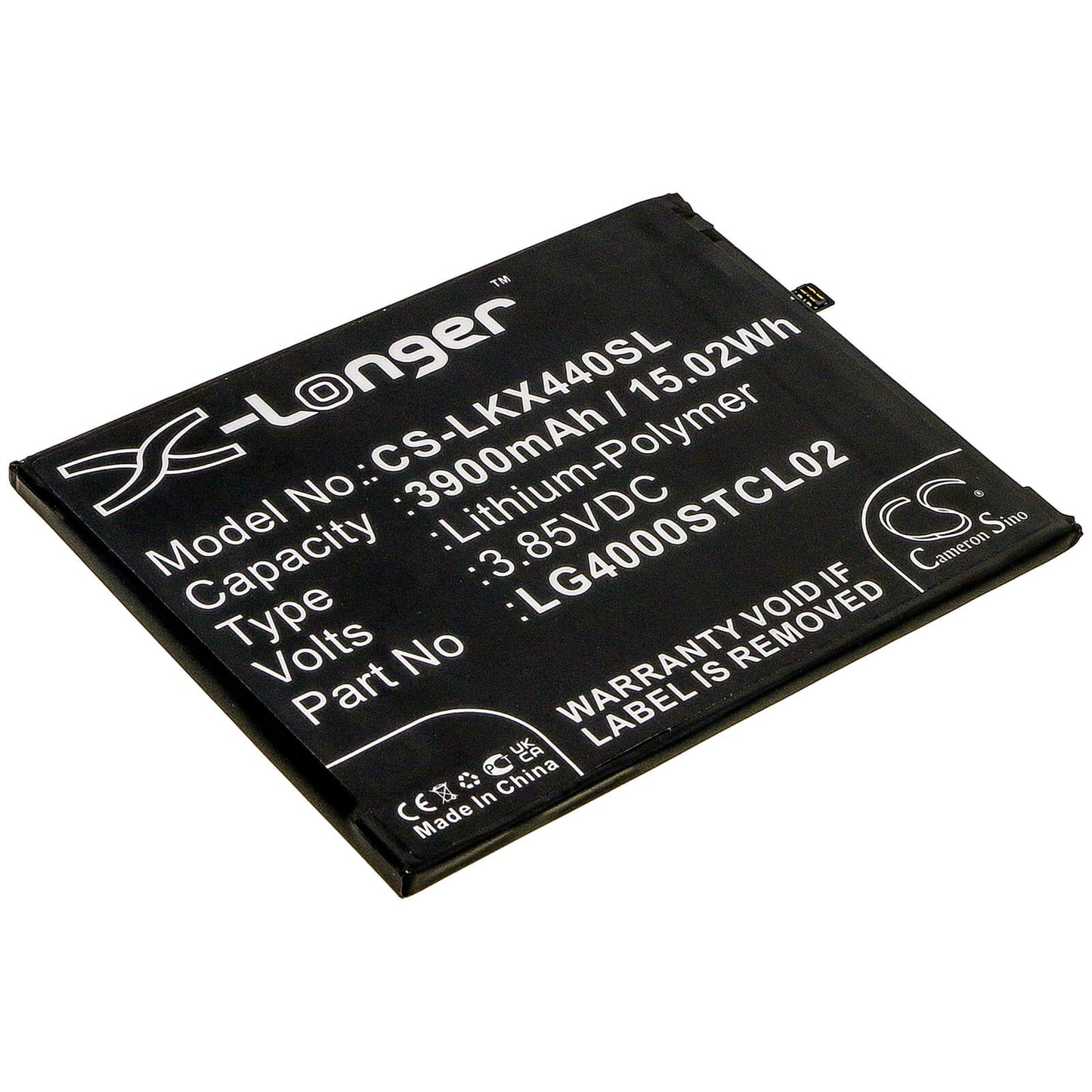 3.85V, 3900mAh, Li-Polymer Battery fits Lg, Lmx440im, W30 2019, 15.015Wh