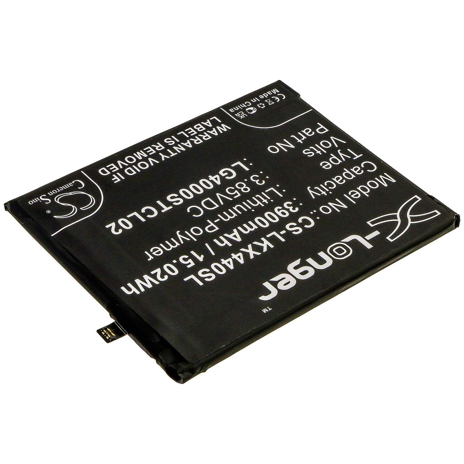 3.85V, 3900mAh, Li-Polymer Battery fits Lg, Lmx440im, W30 2019, 15.015Wh