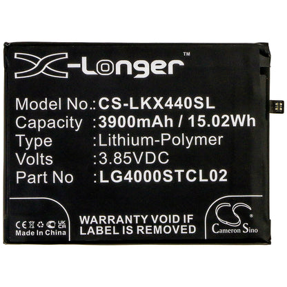 3.85V, 3900mAh, Li-Polymer Battery fits Lg, Lmx440im, W30 2019, 15.015Wh