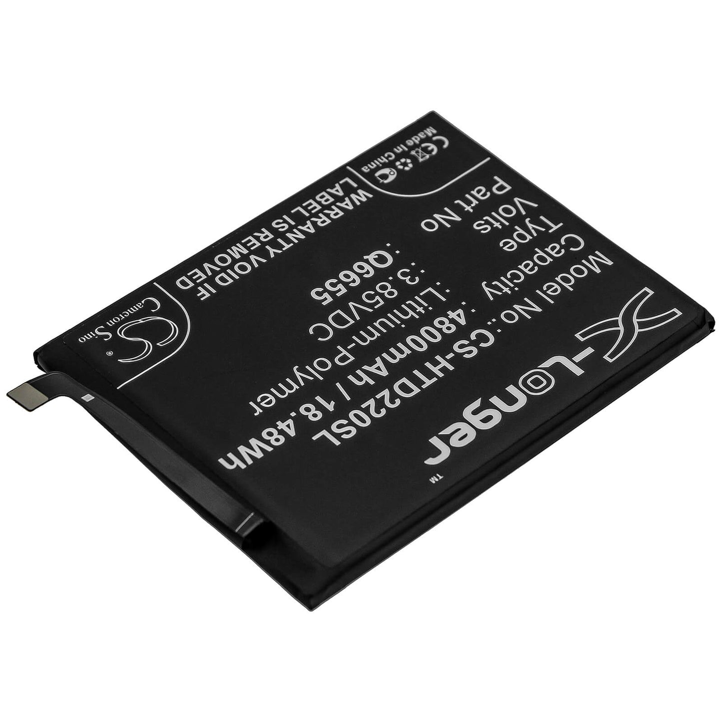 3.85V, 4800mAh, Li-Polymer Battery fits Htc, Desire 20 Pro, 18.48Wh