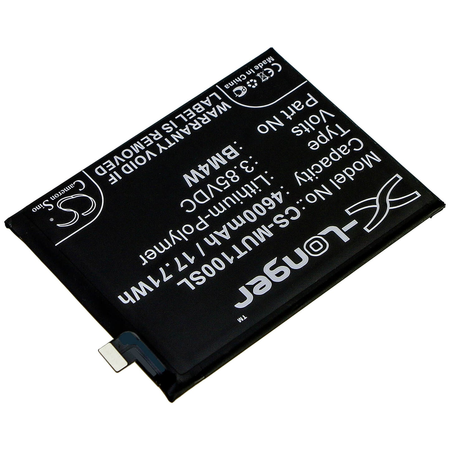 3.85V, 4600mAh, Li-Polymer Battery fits Redmi, M2007j17c, Note 9 Pro 5g, 17.71Wh