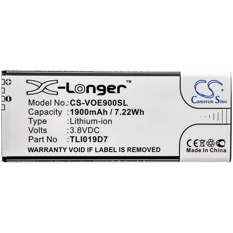 3.8V, 1900mAh, Li-ion Battery fits Alcatel, 1 Dual Sim, 7.22Wh