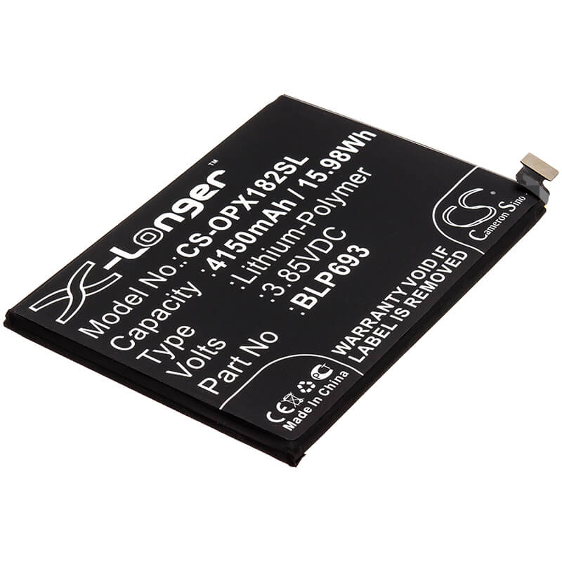 3.85V, 4150mAh, Li-Polymer Battery fits Oppo, Realme 3, Rmx1821, 15.9775Wh