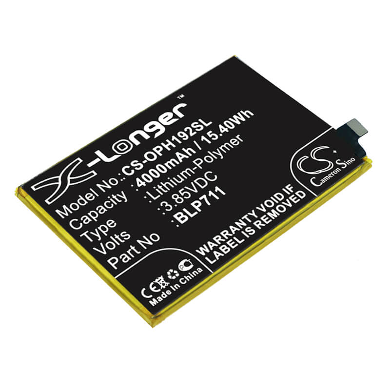 3.85V, 4000mAh, Li-Polymer Battery fits Oppo, 1923, A1k, 15.4Wh