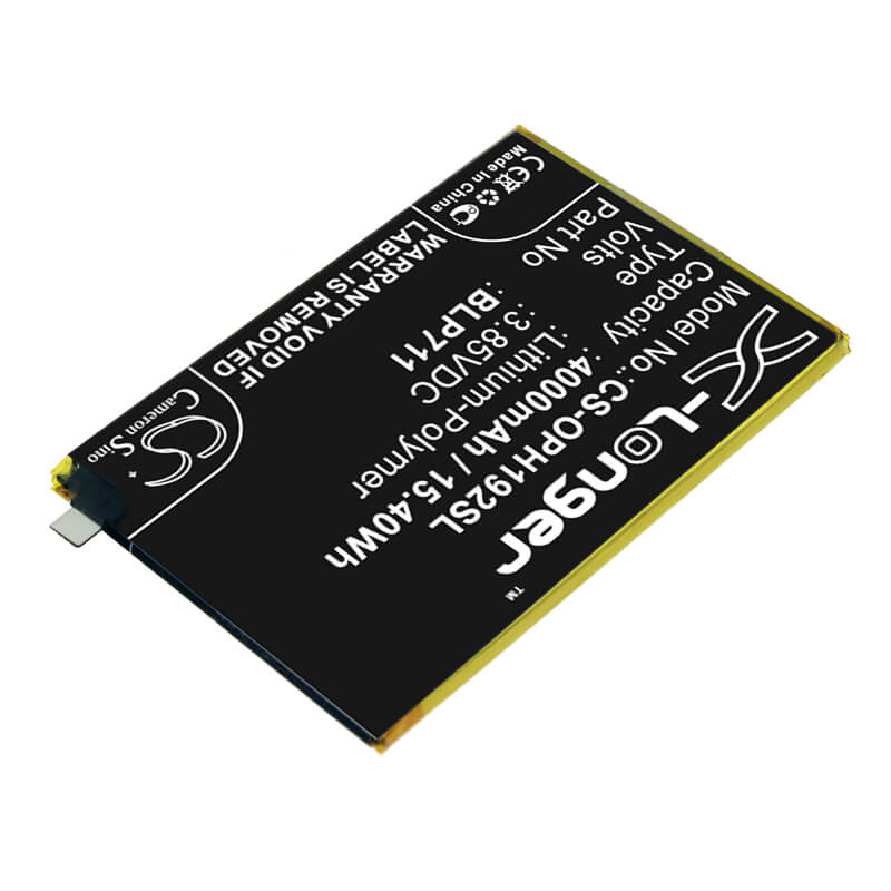 3.85V, 4000mAh, Li-Polymer Battery fits Oppo, 1923, A1k, 15.4Wh