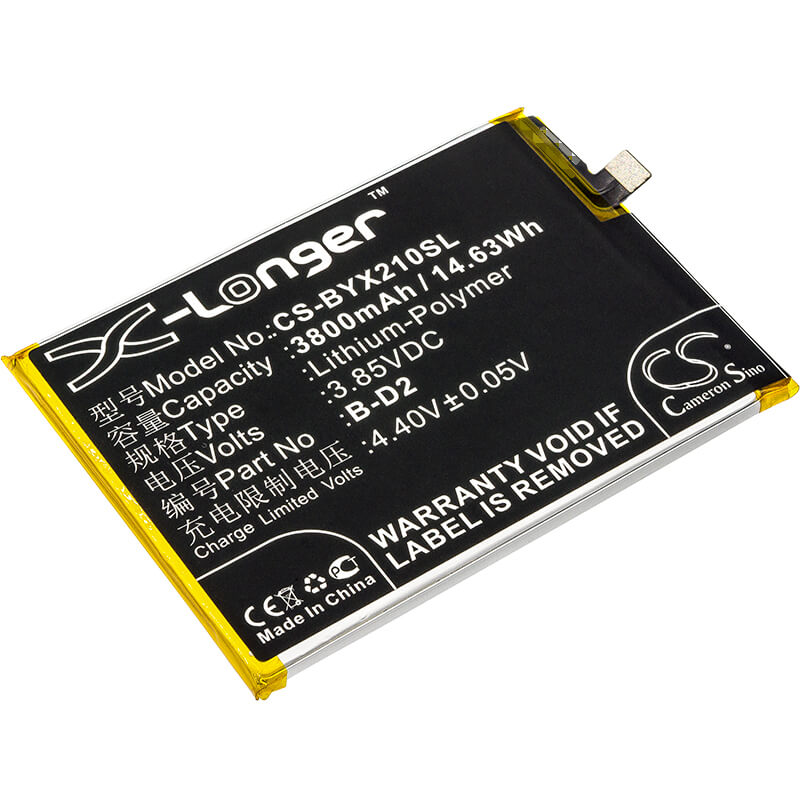 3.85V, 3800mAh, Li-Polymer Battery fits Vivo, X20 Plus, X20 Plus A, 14.63Wh