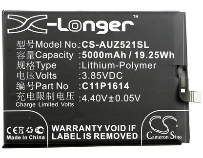 3.85V, 5000mAh, Li-Polymer Battery fits Asus, Zc521tl, Zenfone 3s Max, 19.25Wh