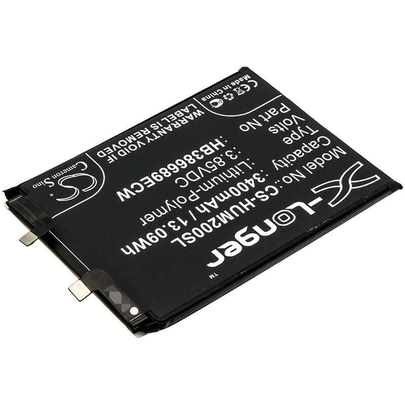 3.85V, 3400mAh, Li-Polymer Battery fits Huawei, Honor Magic 2, Tny-al00, 13.09Wh