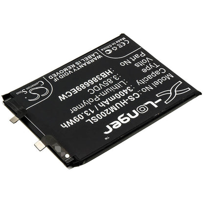 3.85V, 3400mAh, Li-Polymer Battery fits Huawei, Honor Magic 2, Tny-al00, 13.09Wh