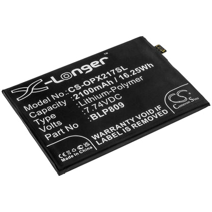7.74V, 2100mAh, Li-Polymer Battery fits Oppo, Realme Q2 Pro, Rmx2173, 16.254Wh