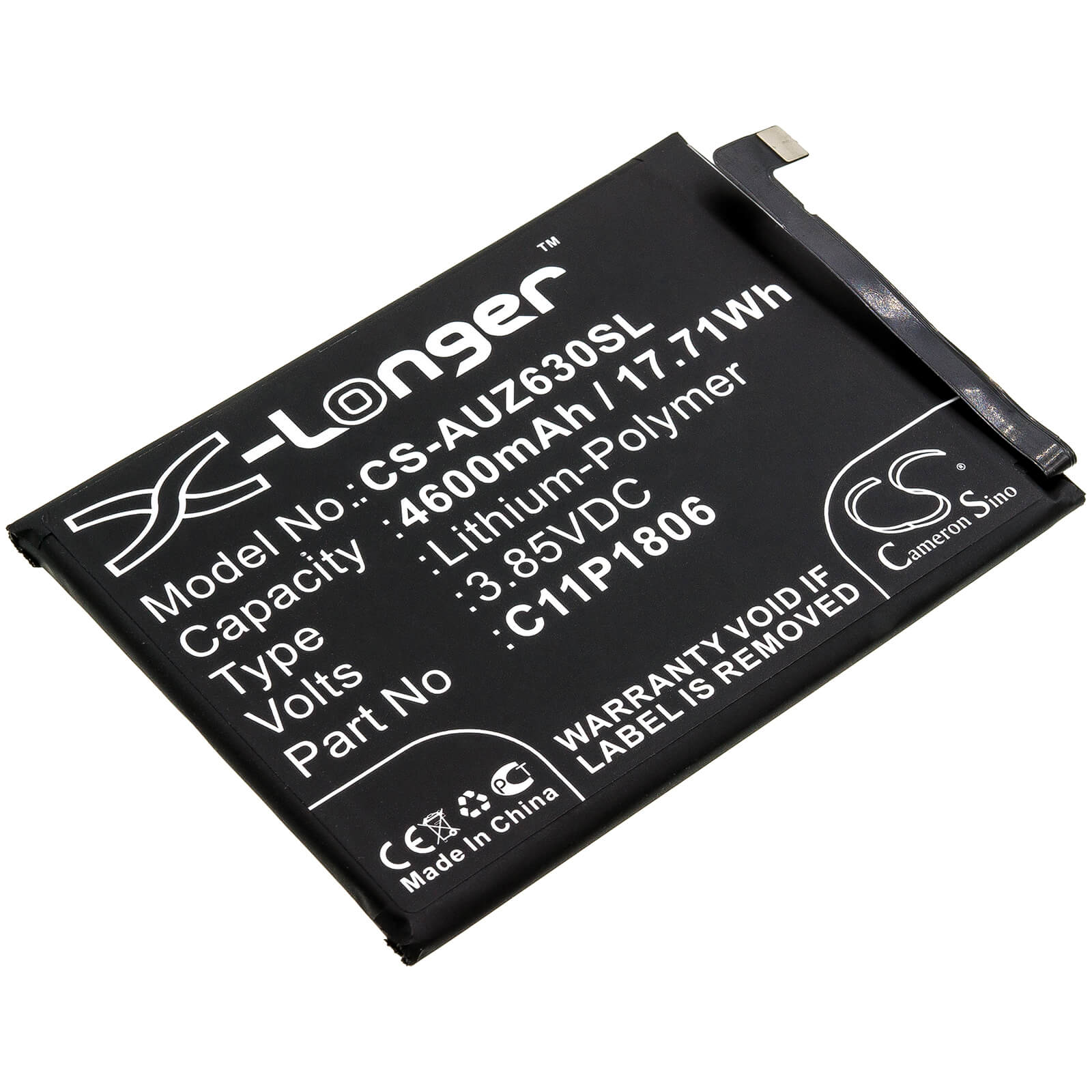 3.85V, 4600mAh, Li-Polymer Battery fits Asus, Zenfone 6 2019, Zenfone 6 2019 Dual Sim, 17.71Wh