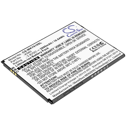 3.8V, 2800mAh, Li-ion Battery fits Wiko, W-k560, Y61, 10.64Wh