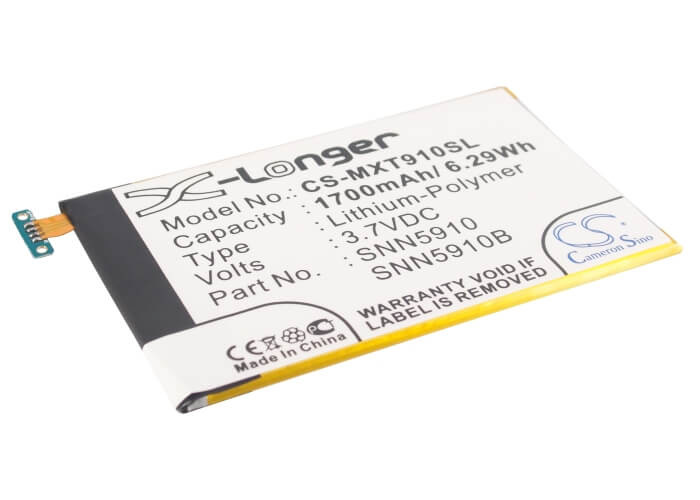 3.7V, 1700mAh, Li-Polymer Battery fits Motorola, Atrix Hd, Droid Razr, 6.29Wh