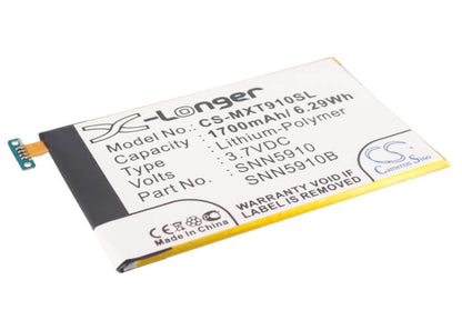 3.7V, 1700mAh, Li-Polymer Battery fits Motorola, Atrix Hd, Droid Razr, 6.29Wh