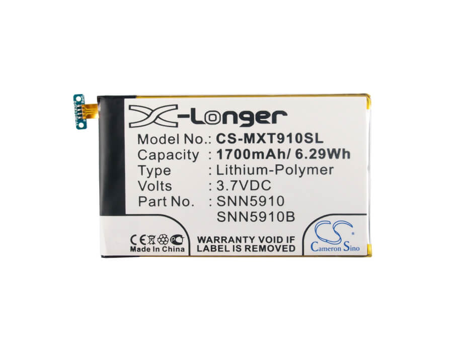 3.7V, 1700mAh, Li-Polymer Battery fits Motorola, Atrix Hd, Droid Razr, 6.29Wh