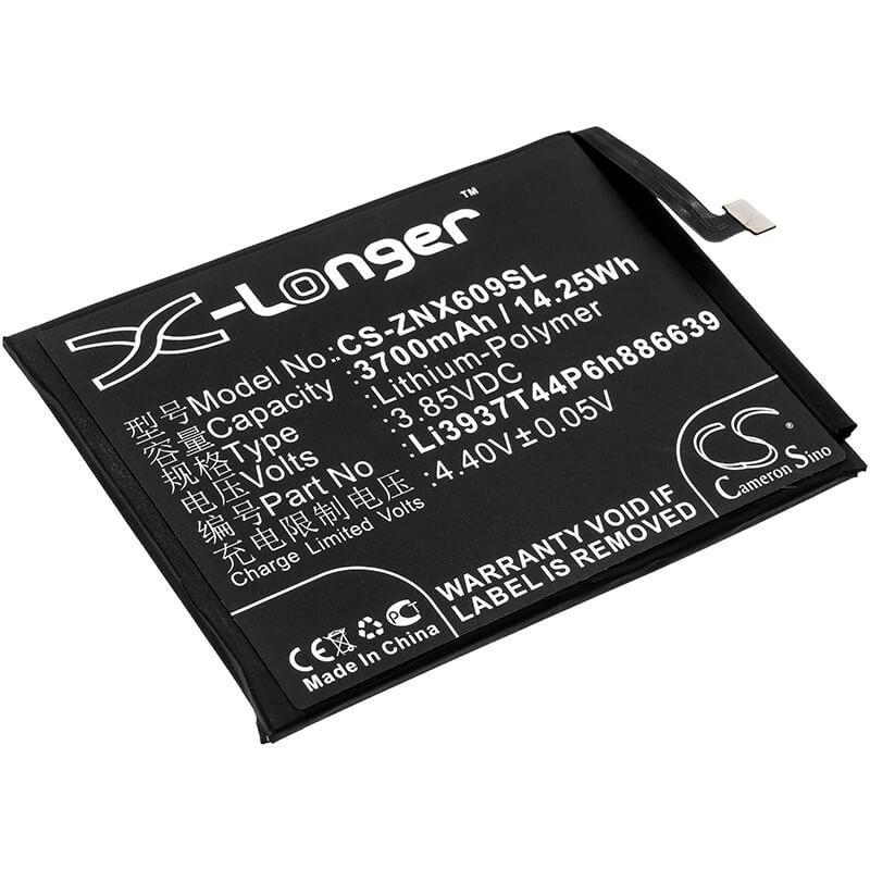 3.85V, 3700mAh, Li-Polymer Battery fits Nubia, Nx609j, Red Magic, 14.245Wh