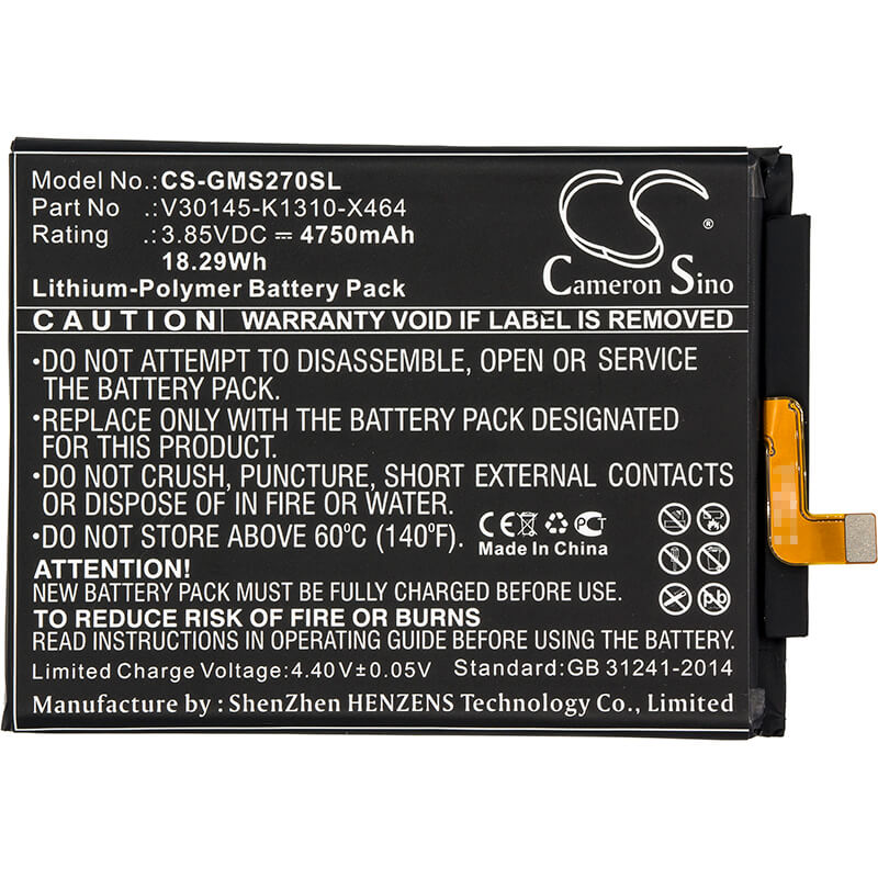 3.85V, 4750mAh, Li-Polymer Battery fits Gigaset, Gs270, 18.2875Wh