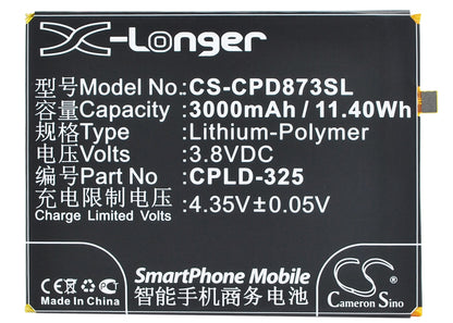 3.8V, 3000mAh, Li-Polymer Battery fits Coolpad, 8731l, 11.4Wh