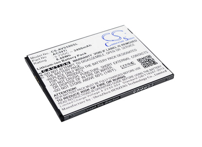 3.7V, 2400mAh, Li-ion Battery fits Archos, 59 Titanium, A59 Titanium, 8.88Wh