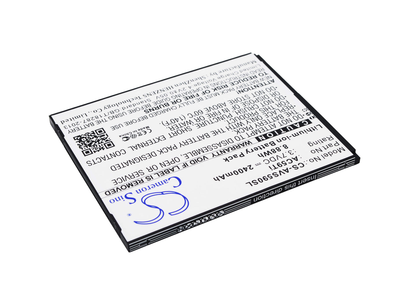 3.7V, 2400mAh, Li-ion Battery fits Archos, 59 Titanium, A59 Titanium, 8.88Wh